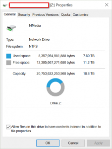 Greyhole pool drive in EX490 mounted to a Windows PC